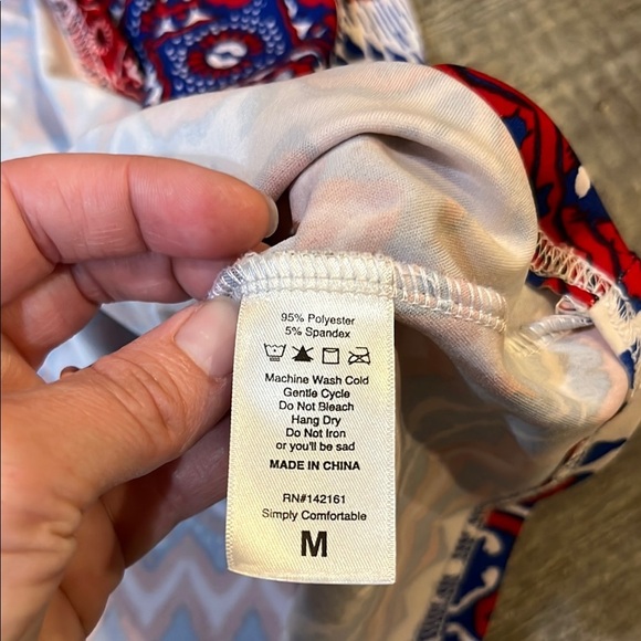 LuLaRoe Red, White and Blue A-Lin Simply Comfortable Midi Dress - Picture 7 of 9